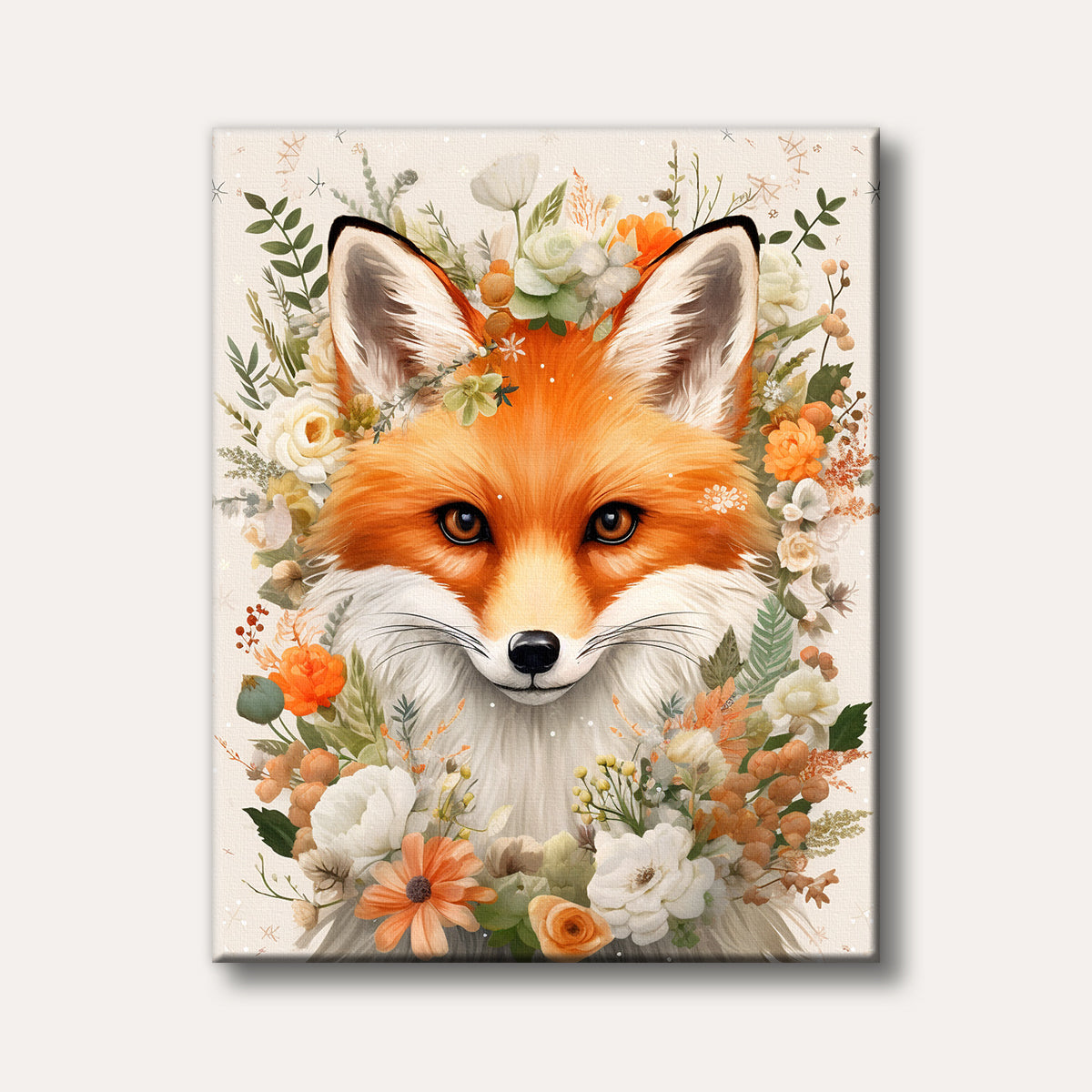 Whimsical Floral Fox