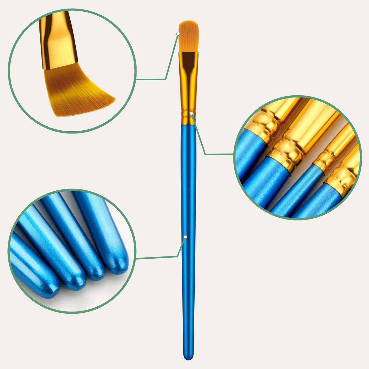 10 Piece Paint Brush Set