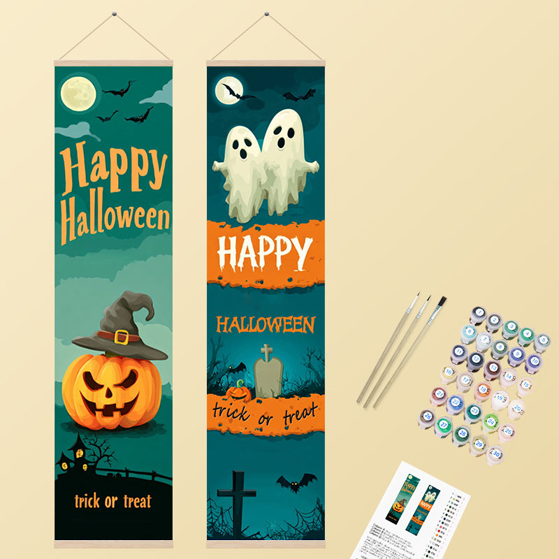 Witch Hat Pumpkin & Graveyard Ghosts 2 Pack PaintlyKit