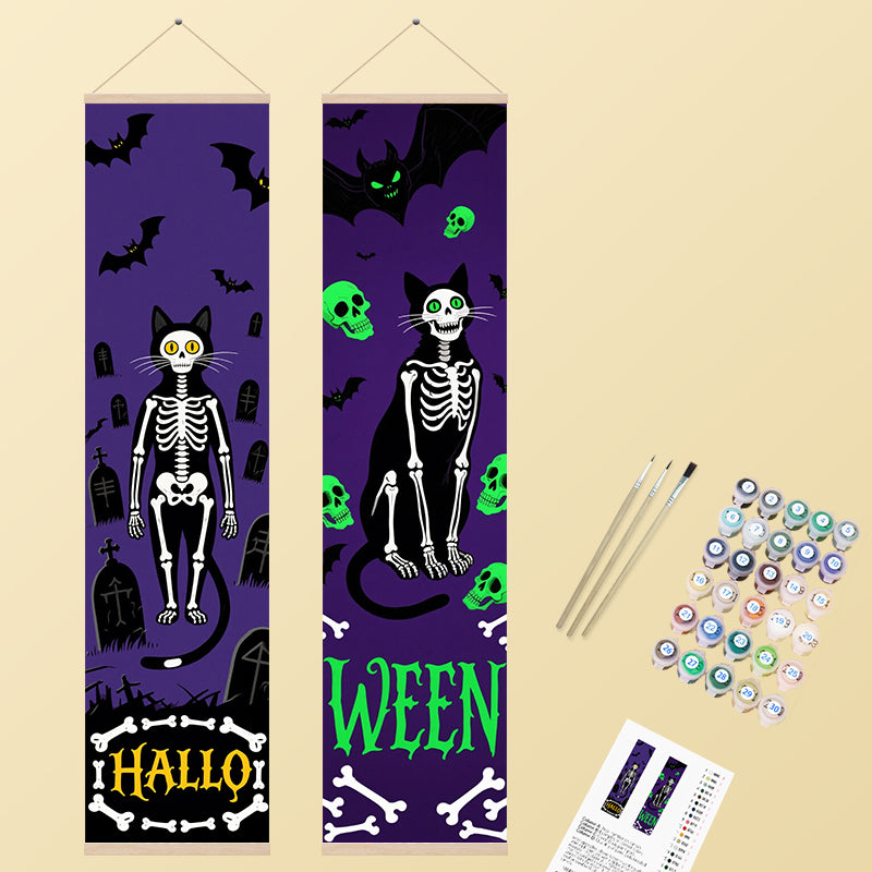 Neon Skeleton Cats 2 Pack PaintlyKit