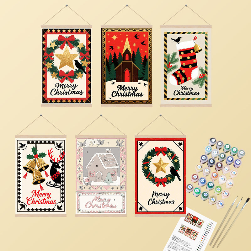 Traditional Church & Bells Christmas 6 Pack PaintlyKit