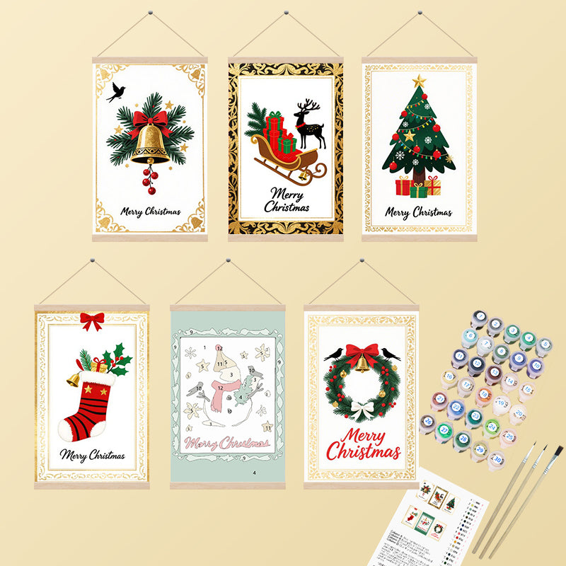 Gold Border Timeless Christmas 6 Pack PaintlyKit