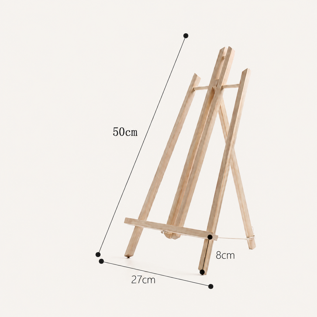 A-Frame Tabletop Wooden Easel – dimensions in centimetres