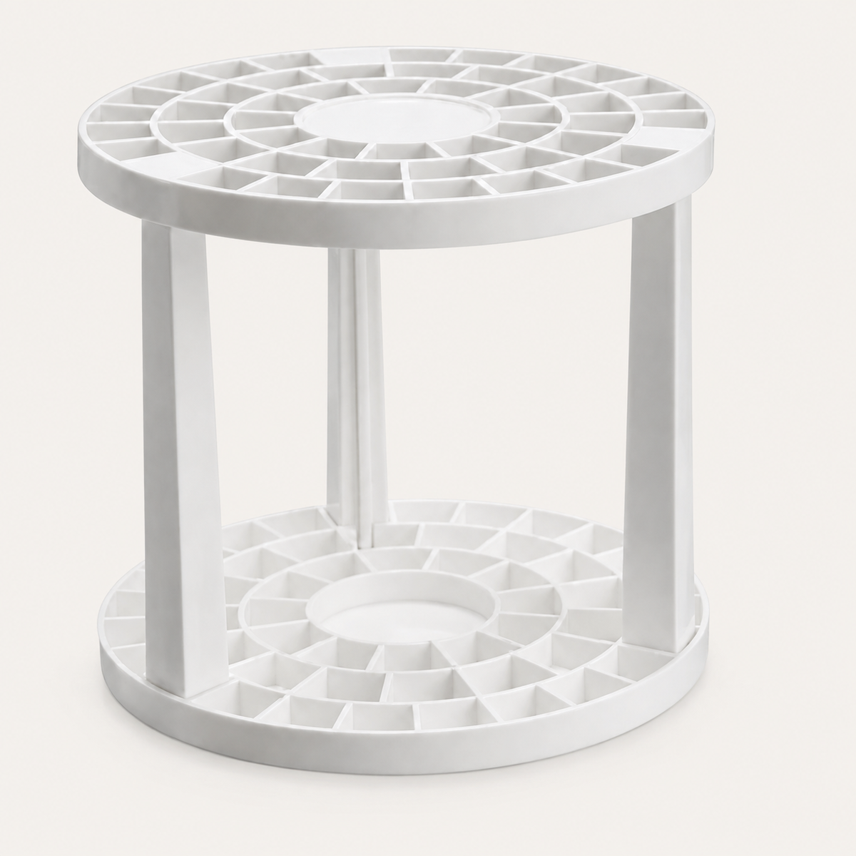 Plastic Brush Holder on warm off-white background