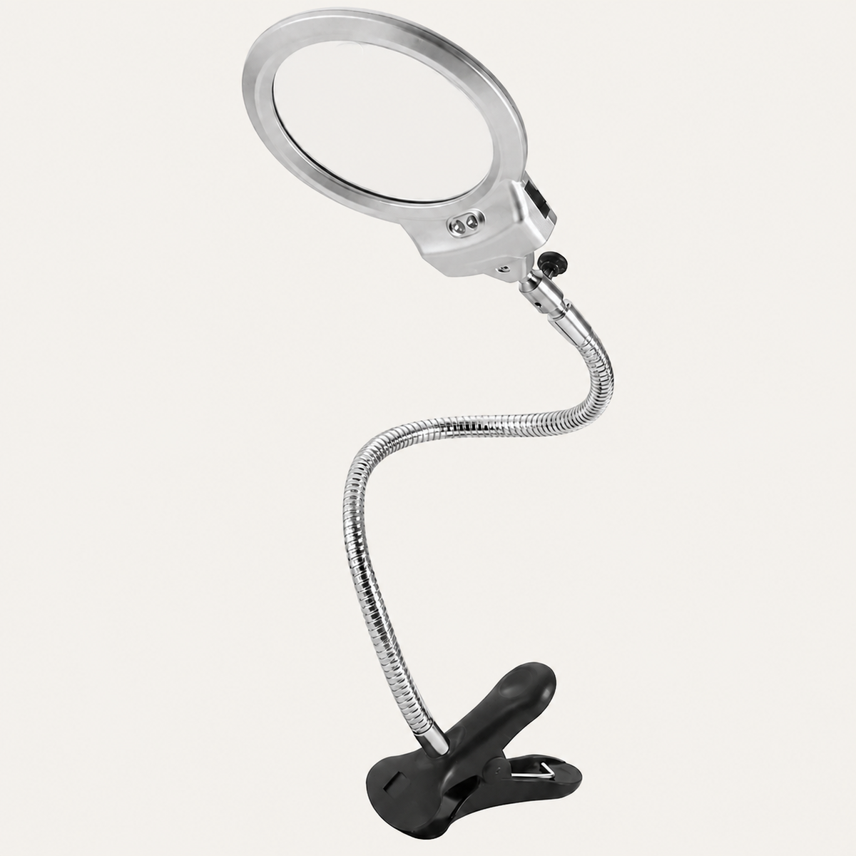 Magnifying Glass with Stand on warm off-white background