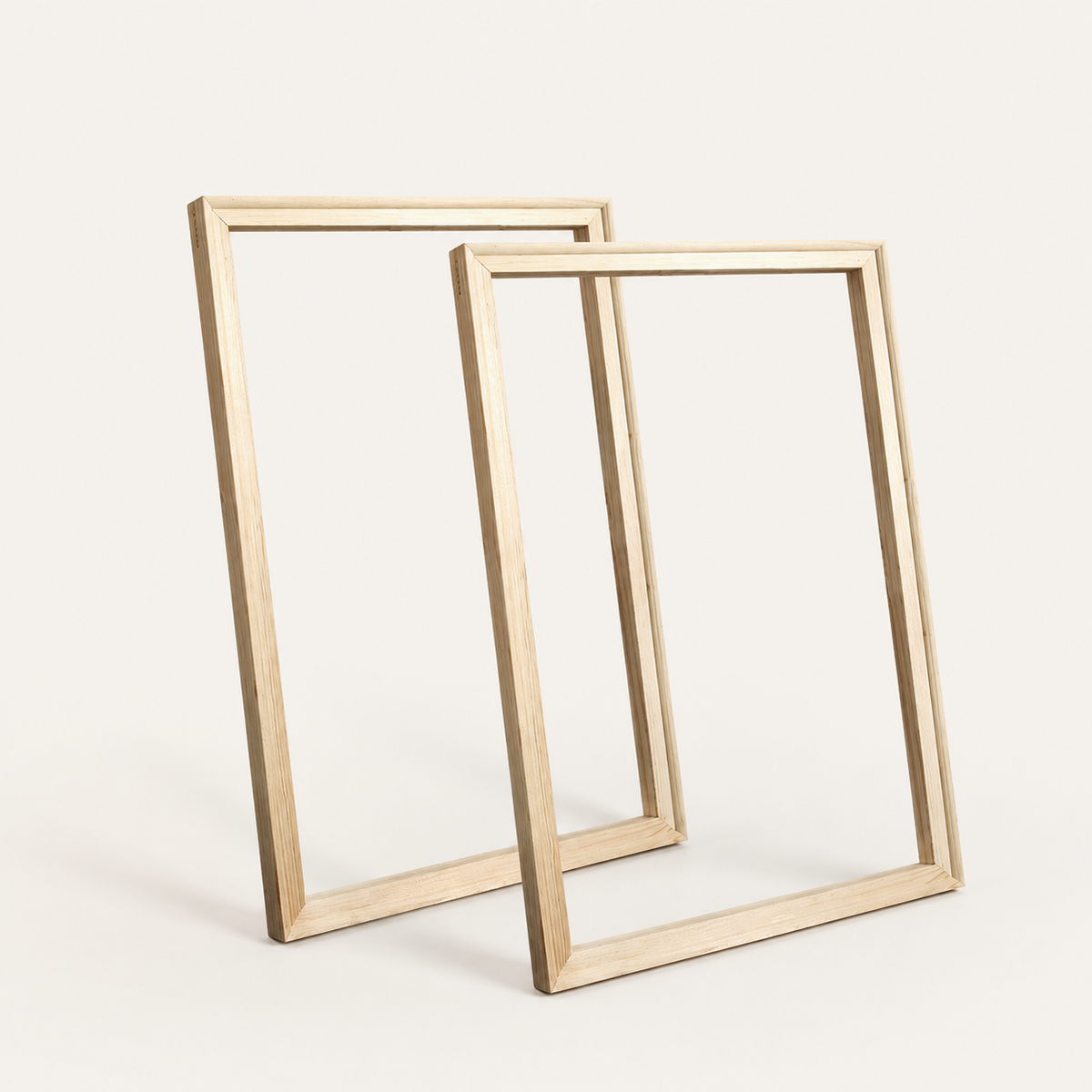 DIY Wooden Stretcher Frame on warm off-white background